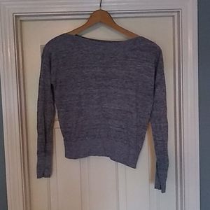 Blue boat neck linen sweater